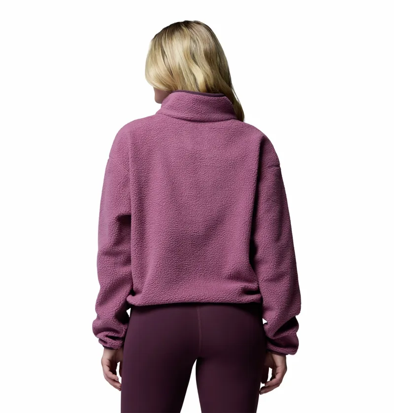 Columbia Women's Helvetia II Cropped Sherpa Half Snap Fleece - Antique Mauve/Mineral Pink-2