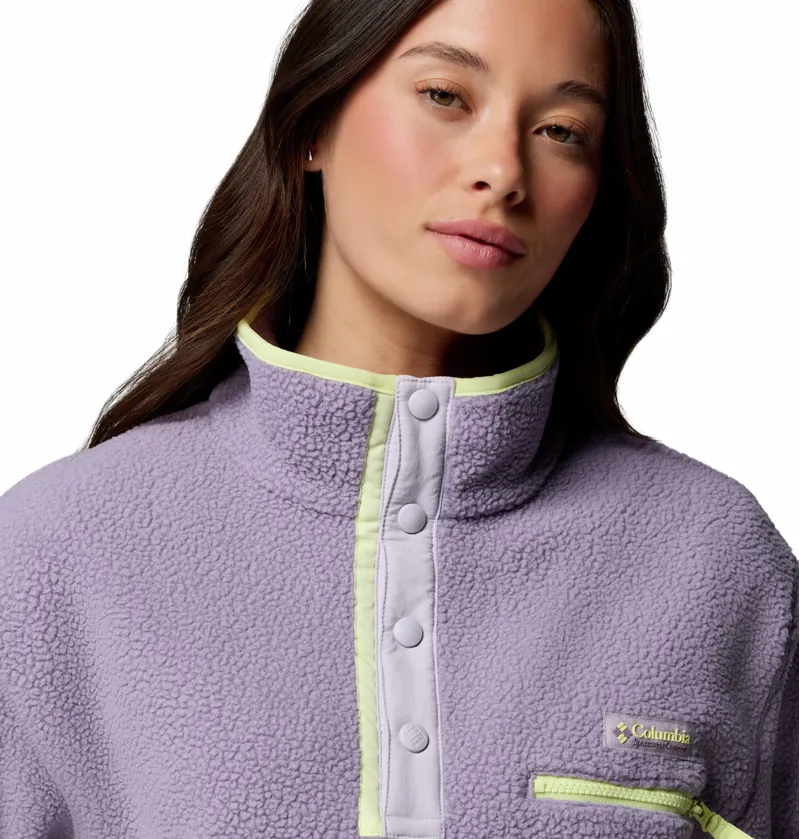  Columbia Women's Helvetia II Cropped Sherpa Half Snap Fleece - Shale Purple/Lavender Pearl/Citron Haze-4