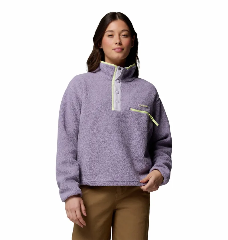  Columbia Women's Helvetia II Cropped Sherpa Half Snap Fleece - Shale Purple/Lavender Pearl/Citron Haze