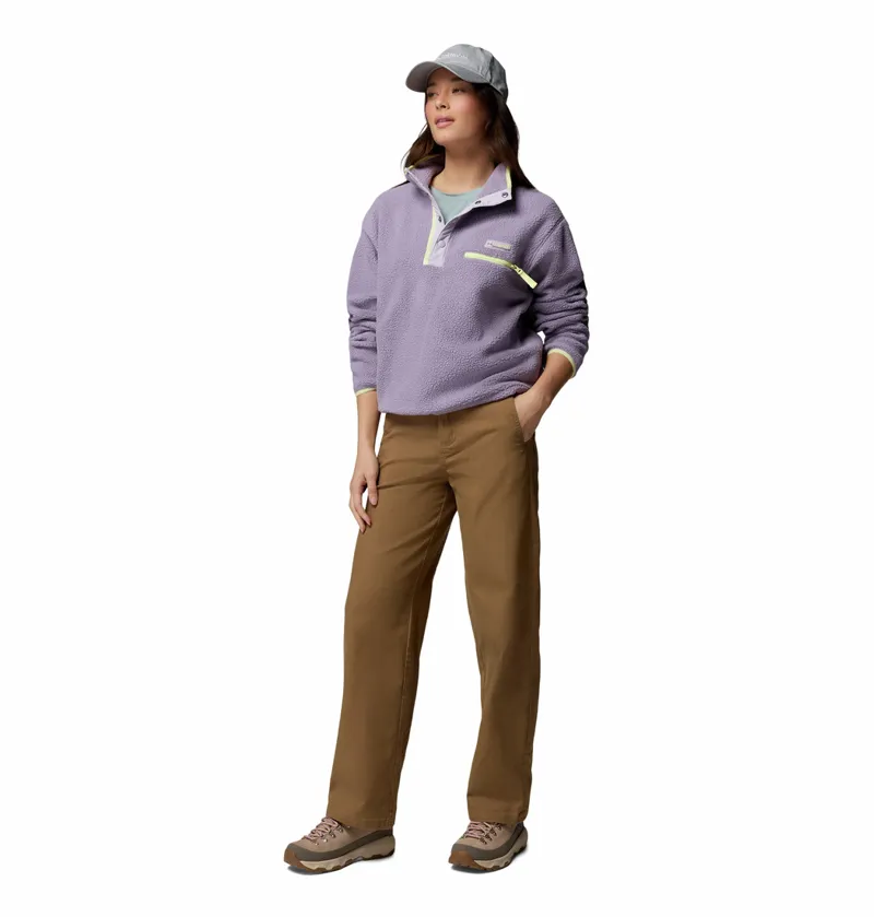  Columbia Women's Helvetia II Cropped Sherpa Half Snap Fleece - Shale Purple/Lavender Pearl/Citron Haze-3