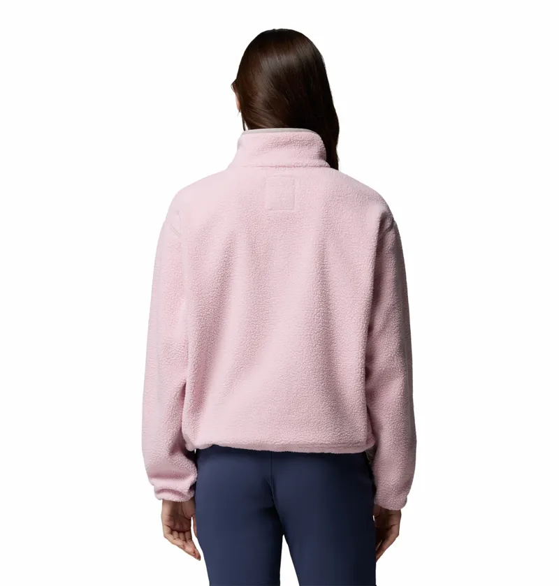 Columbia Women's Helvetia II Cropped Sherpa Half Snap Fleece - Pink Agate/Peppercorn/Flint Grey-2