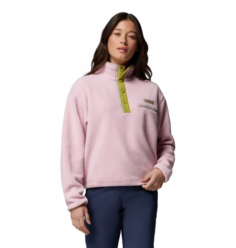 Columbia Women's Helvetia II Cropped Sherpa Half Snap Fleece - Pink Agate/Peppercorn/Flint Grey