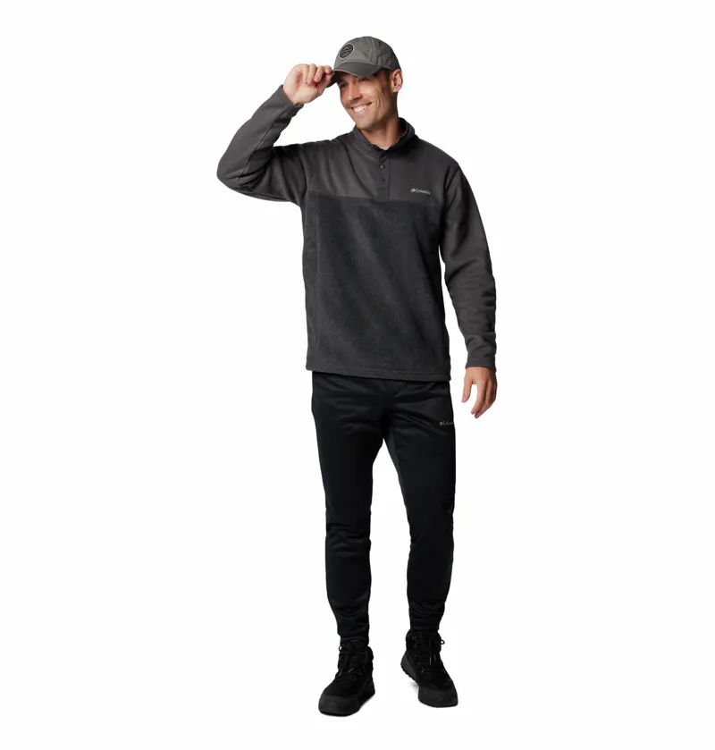 Columbia Men's Steens Mountain II Half Snap Fleece - Charcoal Heather/Shark-3