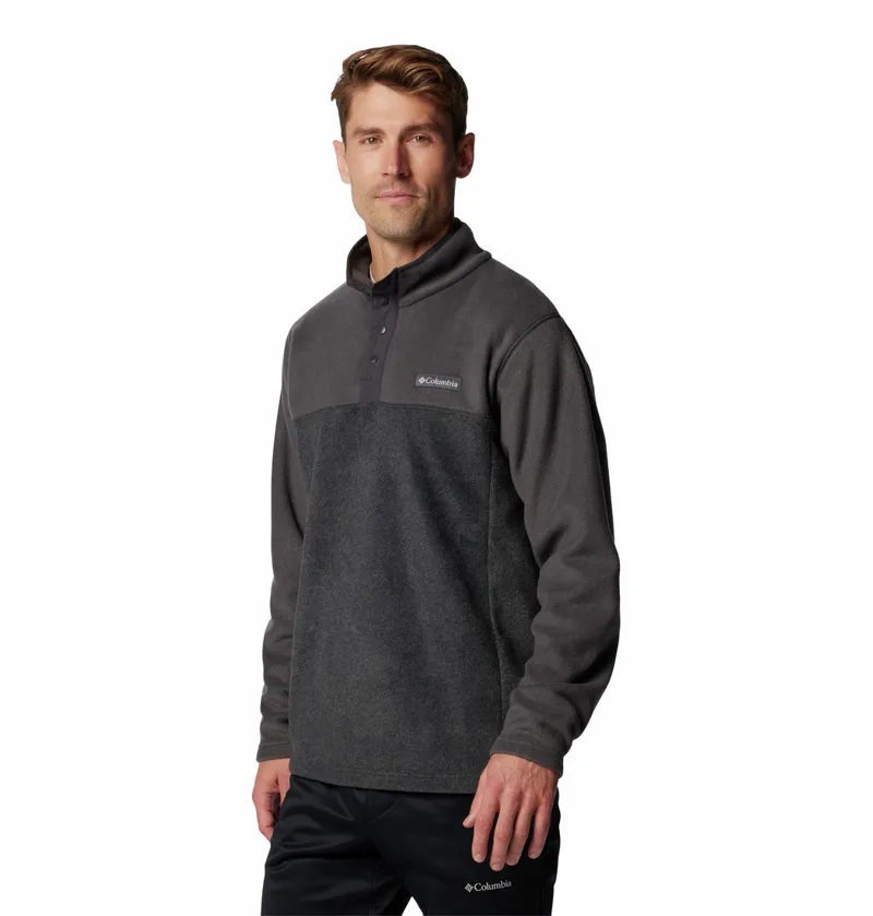 Columbia Men's Steens Mountain II Half Snap Fleece - Charcoal Heather/Shark-2