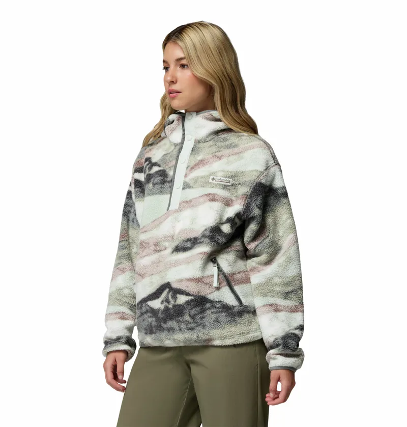 Columbia Women's Helvetia II Sherpa Fleece Printed Hoodie - Sedona Sage/Summits-1
