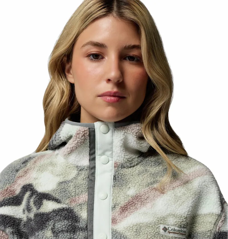 Columbia Women's Helvetia II Sherpa Fleece Printed Hoodie - Sedona Sage/Summits-5