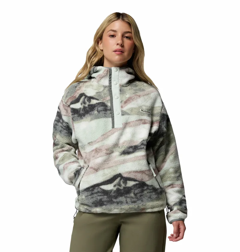 Columbia Women's Helvetia II Sherpa Fleece Printed Hoodie - Sedona Sage/Summits