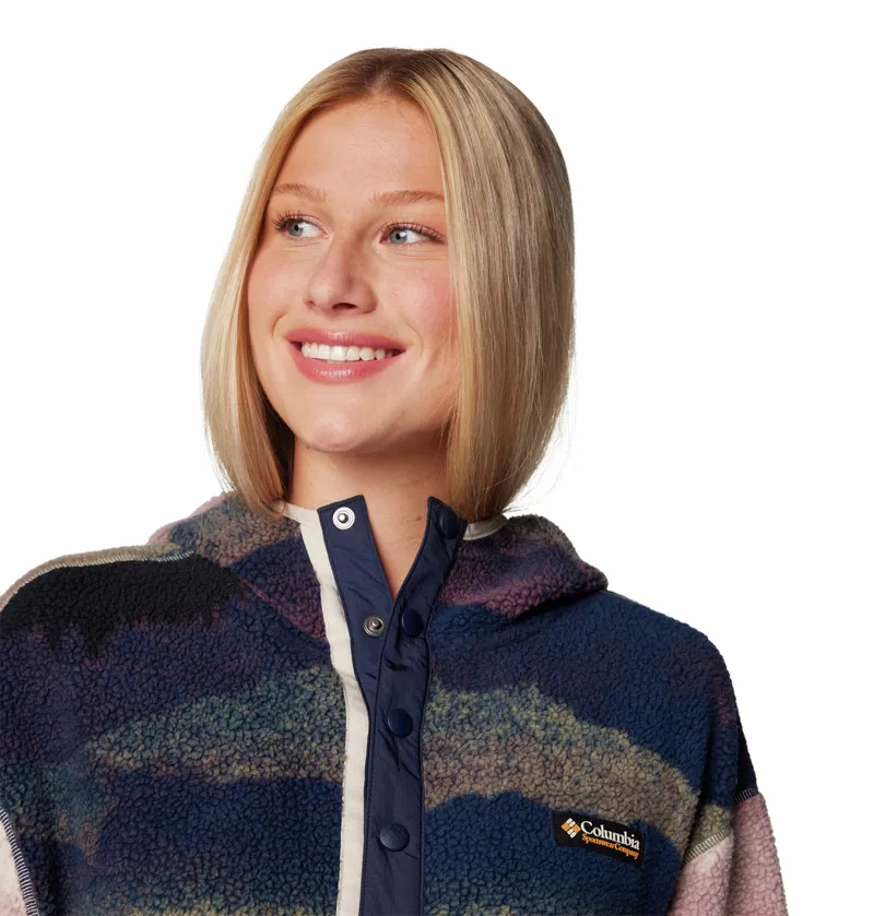 Columbia Women's Helvetia II Sherpa Fleece Printed Hoodie - Collegiate Navy Dolomites-4
