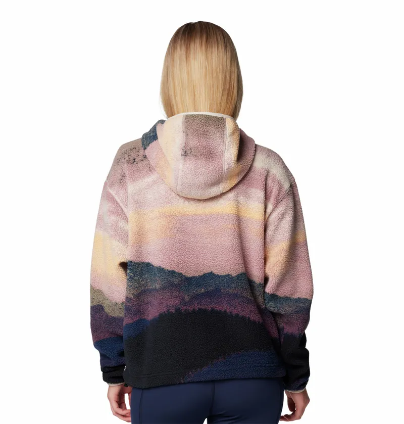 Columbia Women's Helvetia II Sherpa Fleece Printed Hoodie - Collegiate Navy Dolomites-1