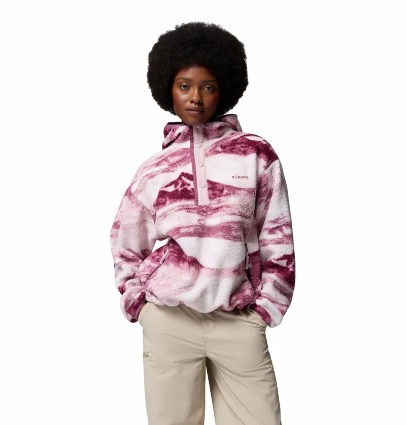 Columbia Women's Helvetia II Sherpa Fleece Printed Hoodie - Antique Mauve/Summits