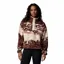 Columbia Women's Helvetia II Cropped Sherpa Half Snap Printed Fleece - Tobacco Sisters/Dark Stone