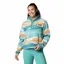 Columbia Women's Helvetia II Cropped Sherpa Half Snap Printed Fleece - Teal Rogue Valley