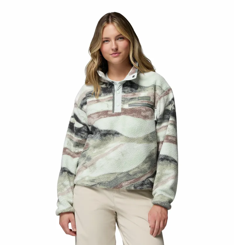 Columbia Women's Helvetia II Cropped Sherpa Half Snap Printed Fleece - Sedona Sage/Summits 