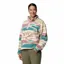 Columbia Women's Helvetia II Cropped Sherpa Half Snap Printed Fleece - River Blue Rogue Valley
