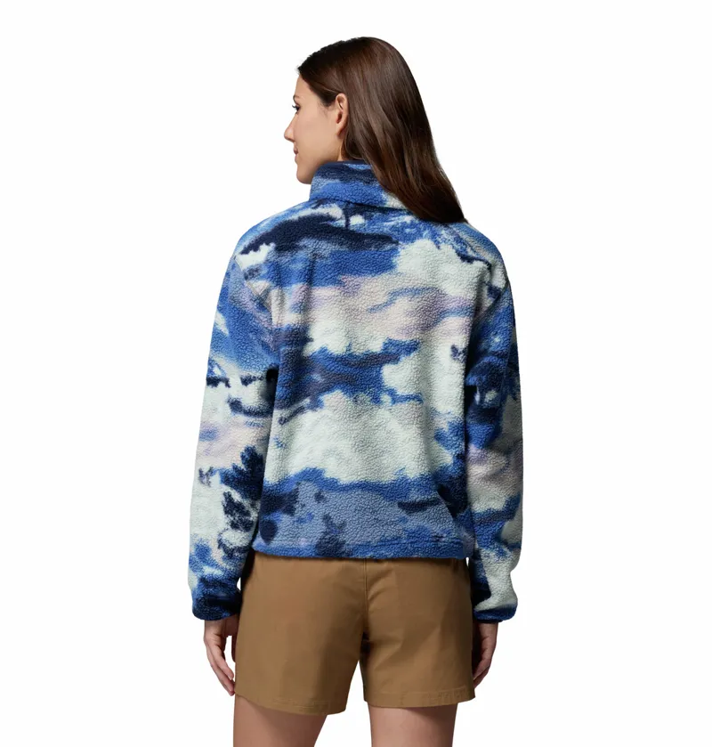 Columbia Women's Helvetia II Cropped Sherpa Half Snap Printed Fleece - Nocturnal/Dreaming-2