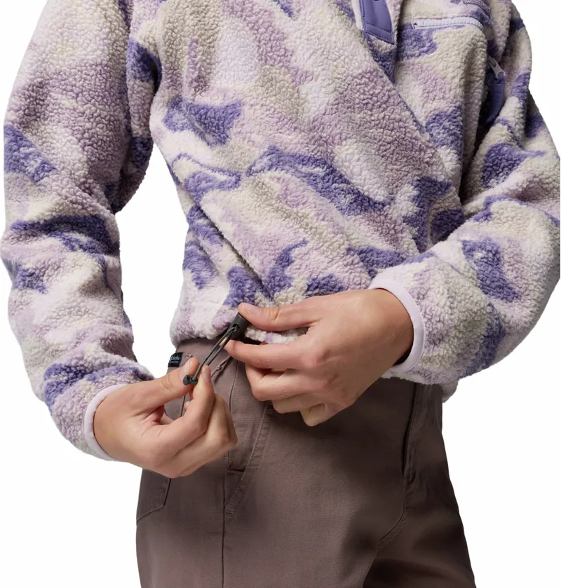 Columbia Women's Helvetia II Cropped Sherpa Half Snap Printed Fleece - Lavender Pearl/Sunscape-4