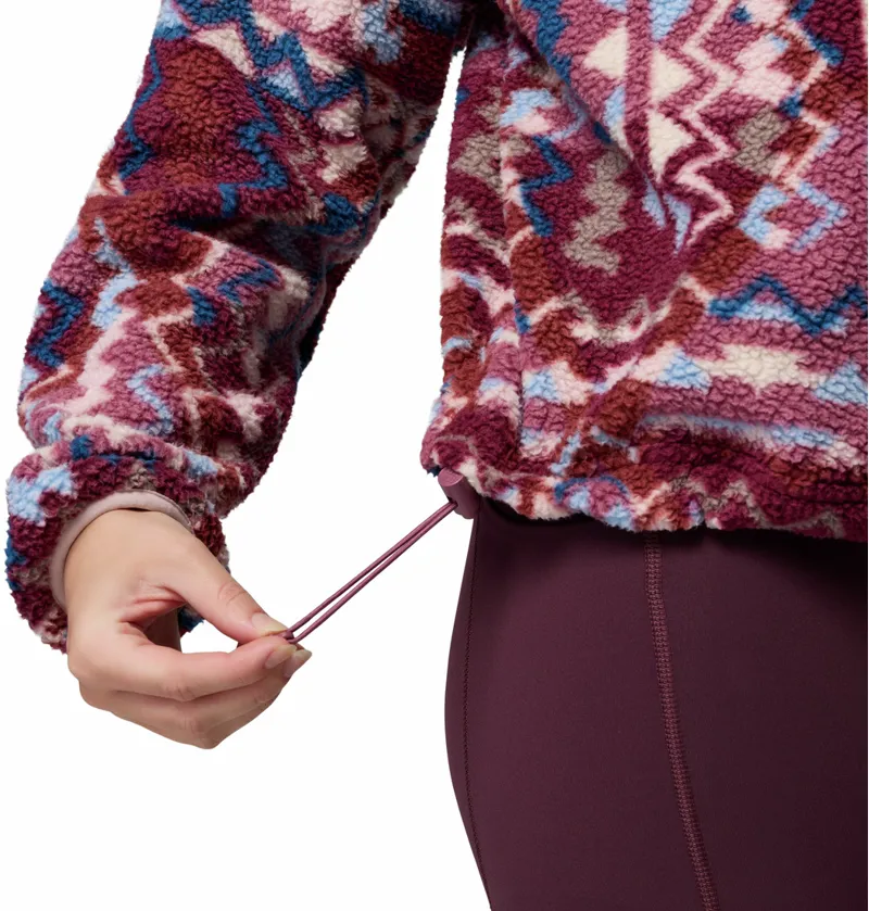 Columbia Women's Helvetia II Cropped Sherpa Half Snap Printed Fleece - Antique Mauve Geomix-3