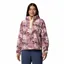 Columbia Women's Helvetia II Cropped Sherpa Half Snap Printed Fleece - Fig Pasteled Multi