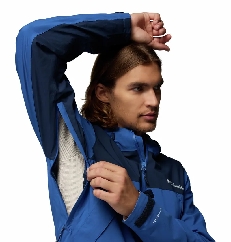 Columbia Men's Boulder Falls Waterproof Jacket - Mountain Blue/Collegiate Navy-6