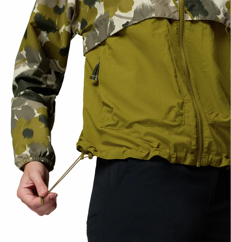 Columbia Women's Spire Valley Printed Hooded Windbreaker - Mossy Green Ikatbloom Print/Mossy Green-6