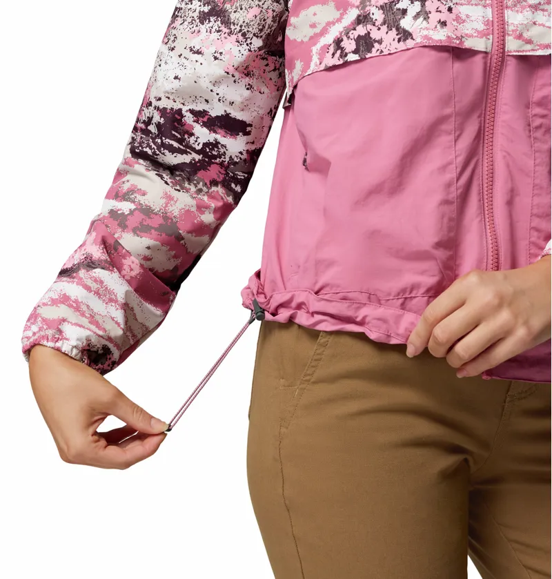 Columbia Women's Spire Valley Printed Hooded Windbreaker - Rosette Fieldaze Print/Rosette-4