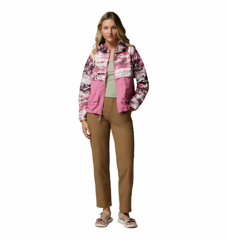 Columbia Women's Spire Valley Printed Hooded Windbreaker - Rosette Fieldaze Print/Rosette-5
