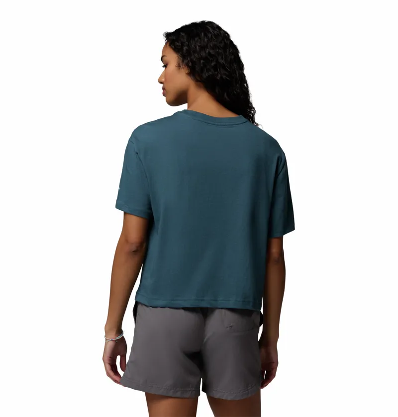 Columbia Women's Rolling Bend Graphic Relaxed Crop T-Shirt - Everblue/Gem Focused-1
