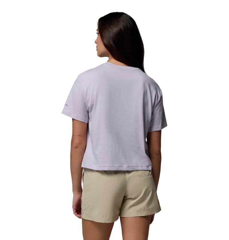 Columbia Women's Rolling Bend Graphic Relaxed Crop T-Shirt - Lavender Pearl/Gem Focused-1