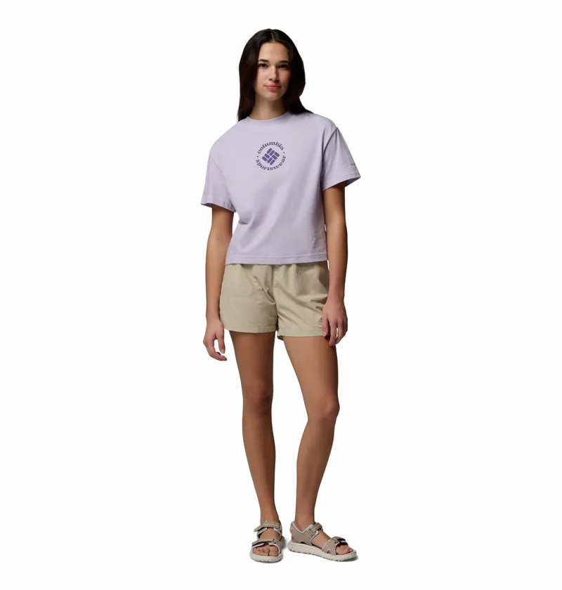 Columbia Women's Rolling Bend Graphic Relaxed Crop T-Shirt - Lavender Pearl/Gem Focused-2