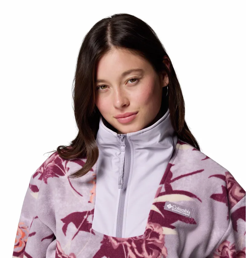Columbia Women's Sequoia Grove Printed Half Zip Fleece - Shale Purple Blossoming-5