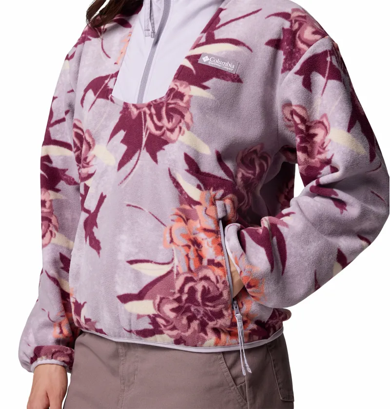 Columbia Women's Sequoia Grove Printed Half Zip Fleece - Shale Purple Blossoming-3