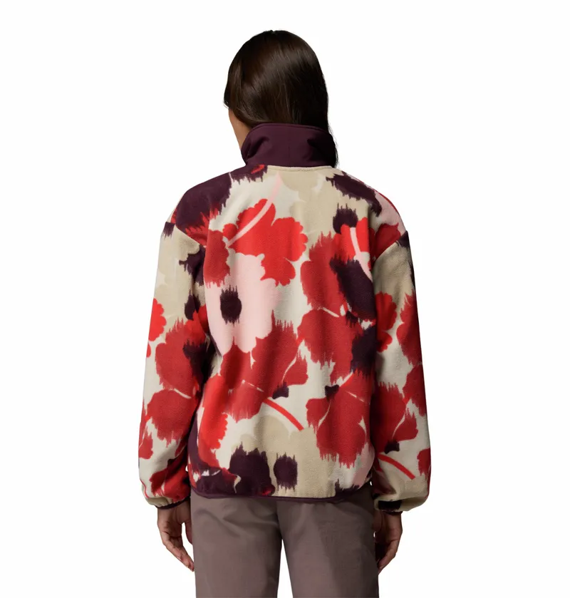 Columbia Women's Sequoia Grove Printed Half Zip Fleece - Washed Red/Ikatbloom-2
