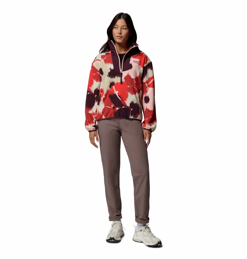 Columbia Women's Sequoia Grove Printed Half Zip Fleece - Washed Red/Ikatbloom-4
