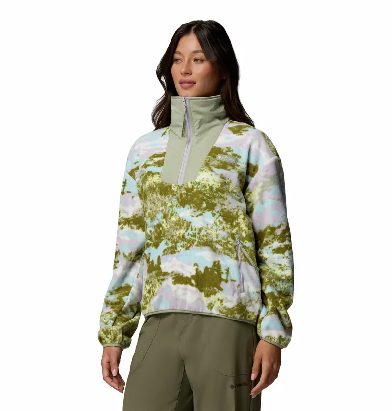 Columbia Women's Sequoia Grove Printed Half Zip Fleece - Citron Haze/Fieldaze-1