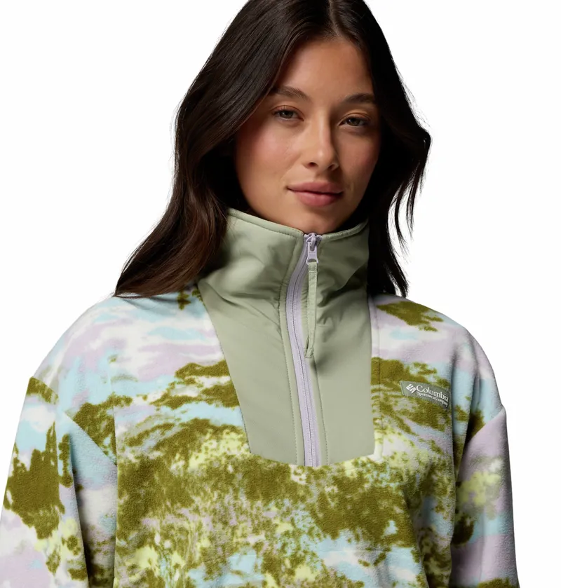 Columbia Women's Sequoia Grove Printed Half Zip Fleece - Citron Haze/Fieldaze-4