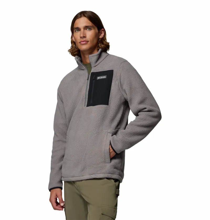 Columbia Men's Jasper Ridge Pebbled Half Zip Fleece - City Grey/Black	-2