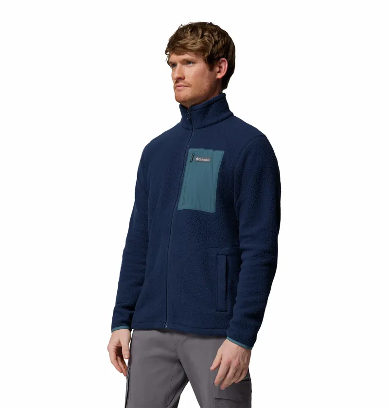 Columbia Men's Jasper Ridge Pebbled Full Zip Fleece - Collegiate Navy/Everblue