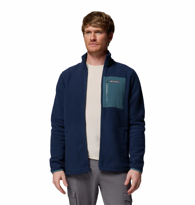 Columbia Men's Jasper Ridge Pebbled Full Zip Fleece - Collegiate Navy/Everblue-1