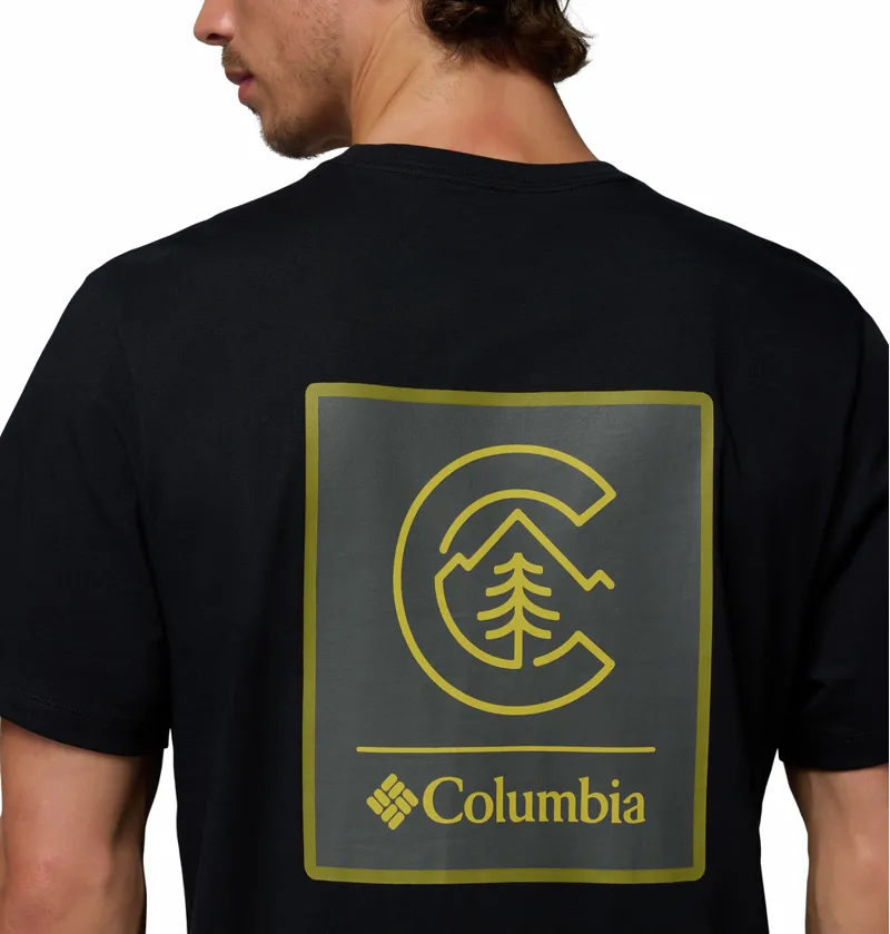 Columbia Men's CSC Logo Organic Cotton T-Shirt - Black/Linework C Badge-3