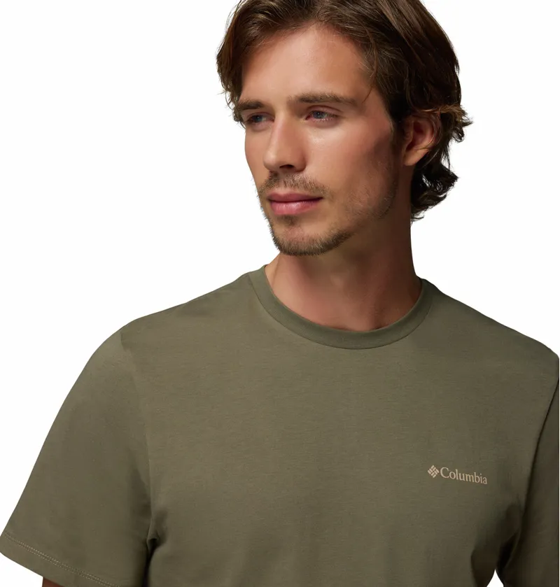 Columbia Men's CSC Logo Organic Cotton T-Shirt - Stone Green/Linework C Badge-2