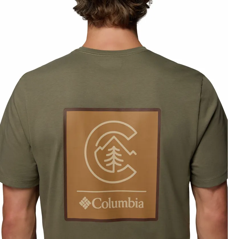 Columbia Men's CSC Logo Organic Cotton T-Shirt - Stone Green/Linework C Badge-3