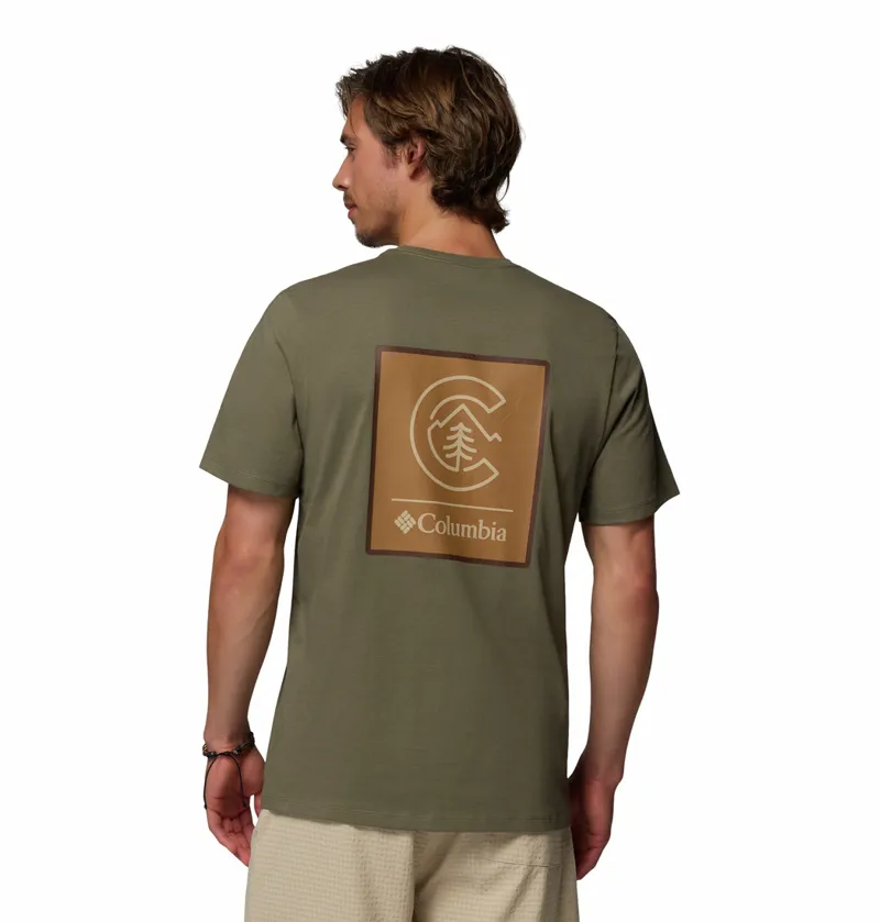 Columbia Men's CSC Logo Organic Cotton T-Shirt - Stone Green/Linework C Badge