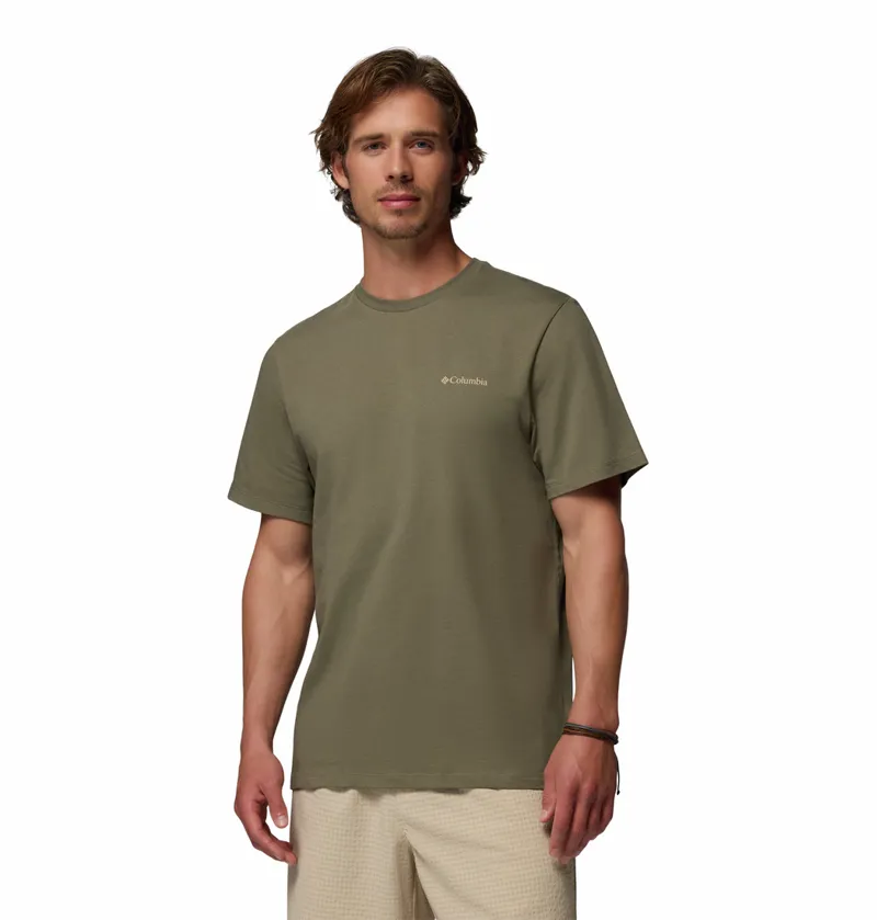 Columbia Men's CSC Logo Organic Cotton T-Shirt - Stone Green/Linework C Badge-1
