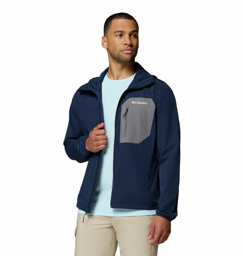 Columbia Men's Tall Heights III Hooded Softshell Jacket - Collegiate Navy/City Grey-1