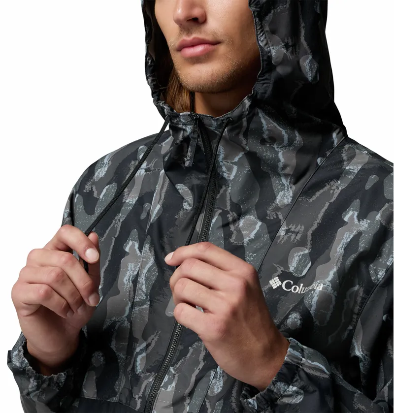 Columbia Men's Spire Valley Hooded Windbreaker -  Black Treebark/Black-6