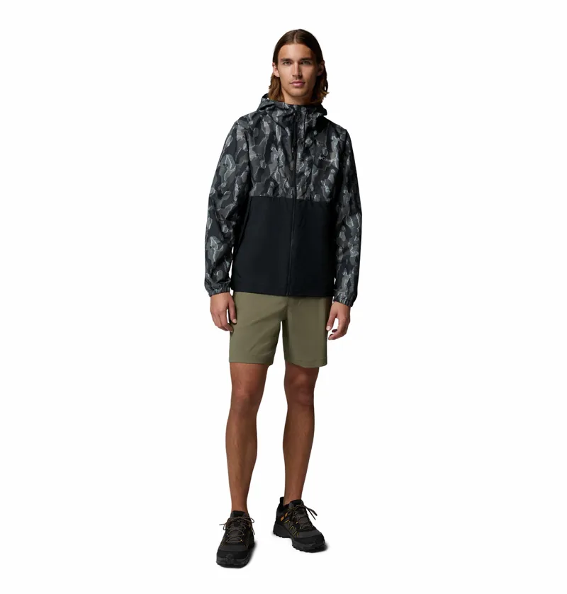 Columbia Men's Spire Valley Hooded Windbreaker -  Black Treebark/Black-3