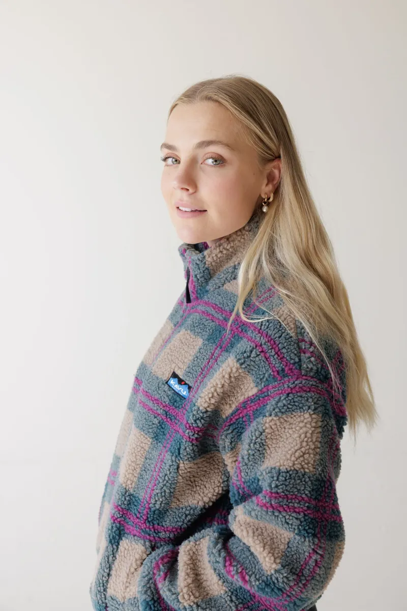 Kavu Women's Loven Full Zip Sherpa Fleece - Party Plaid-1