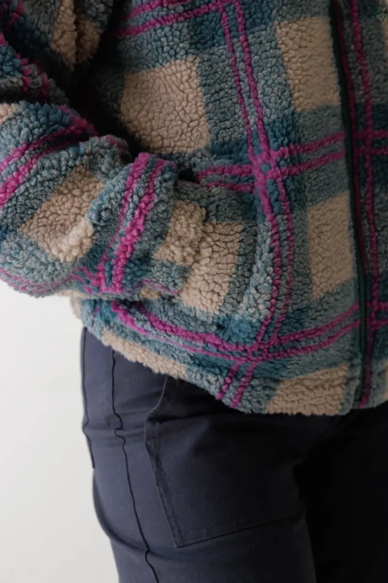 Kavu Women's Loven Full Zip Sherpa Fleece - Party Plaid-3