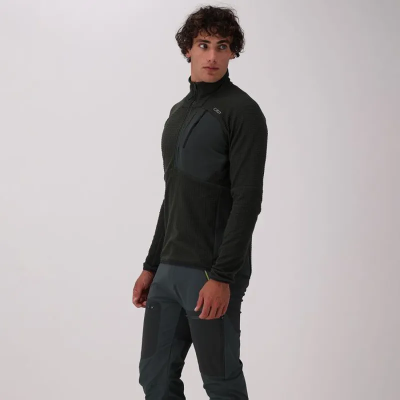 CMP Men's Unlimitech Lightweight Grid Tech Half Zip Fleece Jacket - Jungle-4