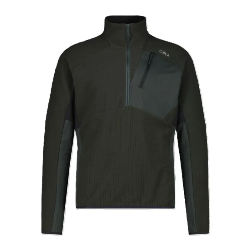 CMP Men's Unlimitech Lightweight Grid Tech Half Zip Fleece Jacket - Jungle